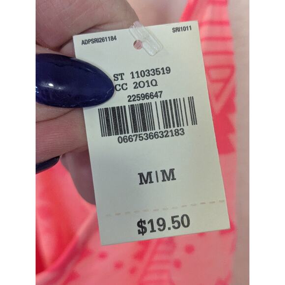 PINK Victoria's Secret Peach Aztec Design Strappy Tank Top Women Size Medium NWT - Picture 5 of 6